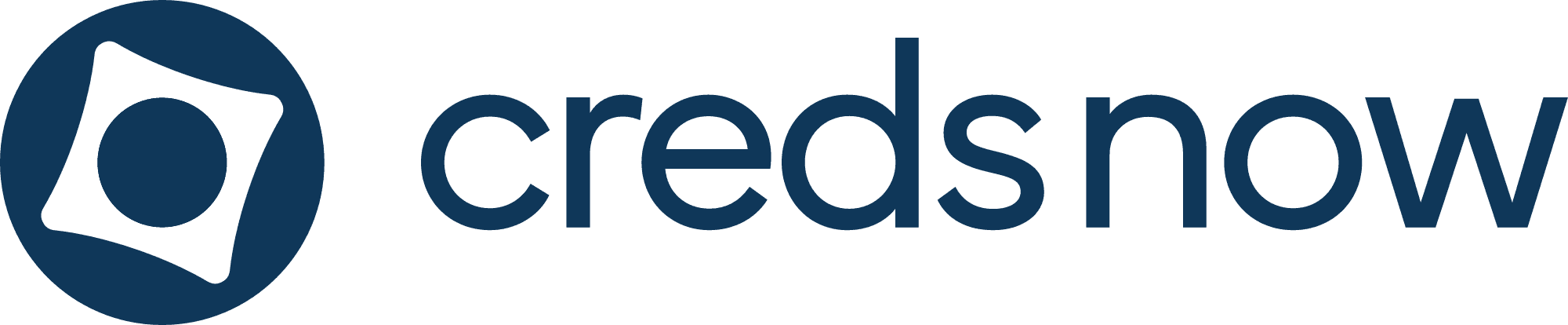 CredsNow logo in marine blue